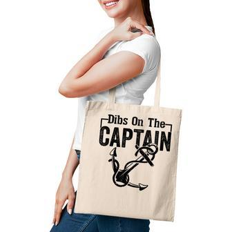 Women Sailor Boat Funny Captain Wife Dibs On The Captain Tote Bag - Thegiftio UK
