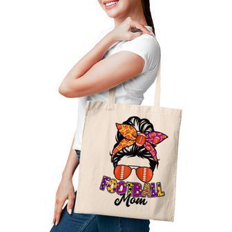 Womens Football Mom Messy Bun Football Lover Football Player Womens Tote Bag - Thegiftio UK