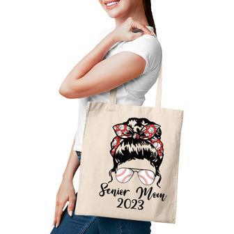 Womens Messy Bun Baseball Senior Mom 2023 Graduate Tote Bag - Thegiftio UK