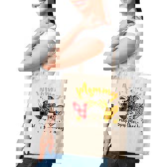 Womens Mommy Life Leopard Plaid Hearts Messy Bun Mothers Day Graphic Design Printed Casual Daily Basic Tote Bag - Thegiftio