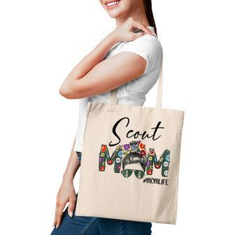 Womens Mothers Day Womens Scouting Scout Mom Life Messy Bun Hair Tote Bag - Thegiftio UK