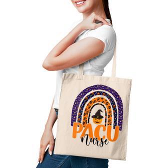 Womens Pacu Nurse Nursing Halloween Rainbow Pumpkin Nurses Tote Bag - Thegiftio UK