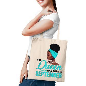 Womens This Queen Was Born In September Birthday For Black Tote Bag - Thegiftio UK