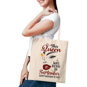 Womens This Queen Was Born In September Happy Birthday To Me Tote Bag - Thegiftio UK