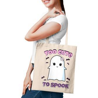 Womens Too Cute To Spook Lovely Ghost Girl Halloween Tote Bag - Thegiftio UK