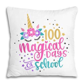100 Magical Days Of School Unicorn Gift Teacher Student Pillow - Thegiftio UK