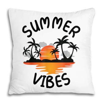 Summer Vibes Tropical Beach Palm Summer  Pillow