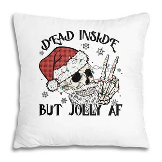 Retro Christmas Skeleton Christmas Dead Inside Pillow