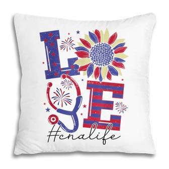 All American Nurse Scrub Memorial Day 4Th Of July Cna Life Pillow - Thegiftio UK
