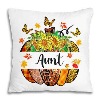 Aunt Fall Leopard Pumpkin Sunflowers Autumn Thanksgiving V2 Pillow - Thegiftio UK