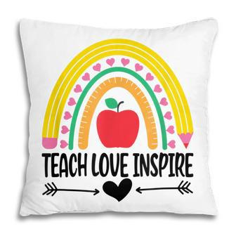 Back To School Teach Love Inspire Retro Teachers Pillow - Thegiftio UK