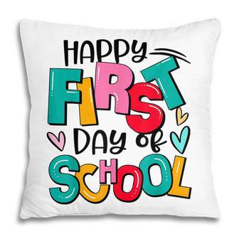 Back To School Teachers Kids Boys Happy First Day Of School Pillow - Thegiftio UK