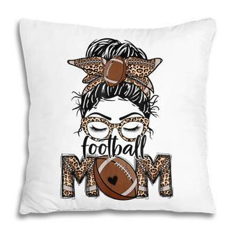 Bleached Leopard Football Mom Game Day Messy Bun Mothers Day Pillow - Thegiftio UK