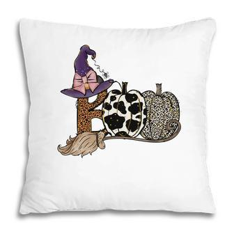 Boo Crew Witch Broom Pumpkins Halloween Pillow | Seseable UK