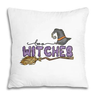 Boo Witches Broom Halloween Boo Crew Pillow | Seseable UK