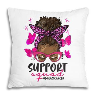 Breast Cancer Awareness Support Squad Black Women Pillow - Thegiftio UK