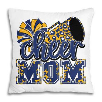 Cheer Mom Navy Leopard Cheer Poms & Megaphone Pillow - Thegiftio UK