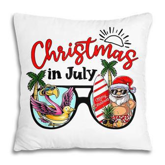Christmas In July Funny Vintage Santa Summer Beach Vacation Pillow - Thegiftio UK