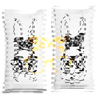 Cute Bunny Face Tie Dye Sunflower Glasses Headband Easter Pillow - Thegiftio