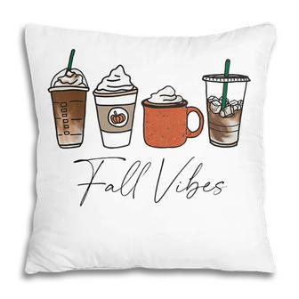 Cute Fall Vibes Coffee Pumpkin Spice Latte Drinks Autumn  Pillow