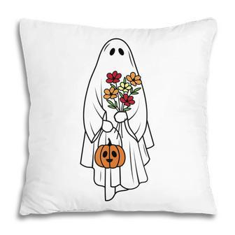 Cute Floral Ghost Womens Halloween Pillow - Thegiftio UK