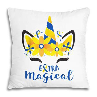 Down Syndrome Awareness Unicorn Girl Mom Extra Magical Pillow - Thegiftio UK