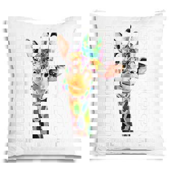 Enough End Gun Violence Awareness Wear Orange Cute Giraffe Pillow - Thegiftio