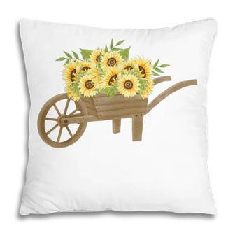 Fall Sunflowers In Wheelbarrow Womens Pillow - Thegiftio UK