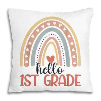 First Grade Rainbow Teacher Hello 1St Grade Boys Girls Pillow - Thegiftio UK