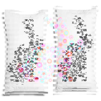 Floral Easter Bunny Women Girls Spring Flowers Rabbit Pillow - Thegiftio