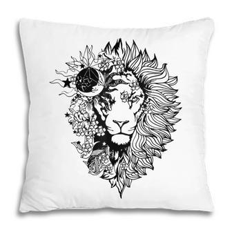 Floral Lion For Women Lion Flower Animal Lover Graphic Art Pillow - Thegiftio UK