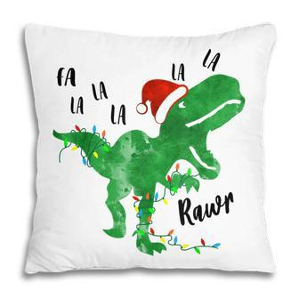 Funny Dinosaur Lights Fa Ra Ra Rawr Christmas T-Rex Boys Pillow - Thegiftio UK