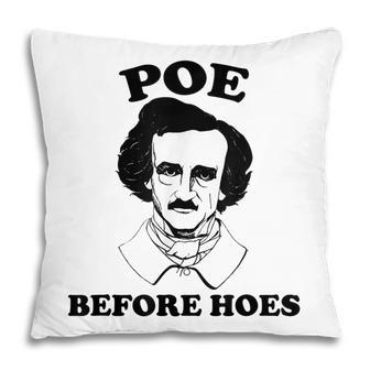 Funny Edgar Allan Poe Poe Before Hoes Reading Pillow | Seseable UK