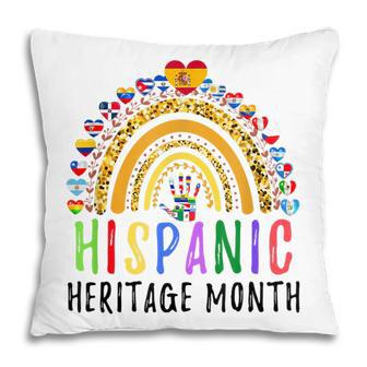 Funny National Hispanic Heritage Month Rainbow All Countries Pillow - Thegiftio UK