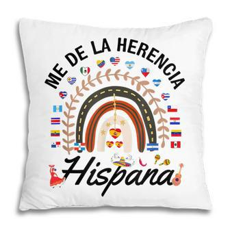 Funny National Hispanic Heritage Month Rainbow All Countries V2 Pillow - Thegiftio UK