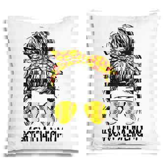 Funny Softball Mom Messy Bun Mama Mothers Day Sporty Mom Pillow - Thegiftio