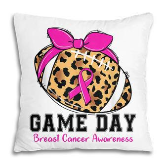 Game Day Breast Cancer Awareness Pink Football Mom Grandma Pillow - Thegiftio UK