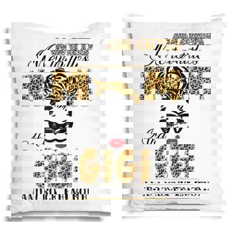 God Gifted Me Two Title Mom And Gigi Leopard Mothers Day Pillow - Thegiftio