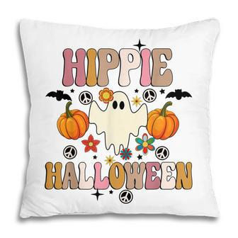 Groovy Hippie Halloween Cute Ghost Halloween Retro Vintage Pillow - Thegiftio UK