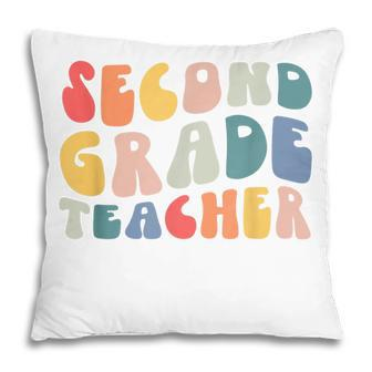 Groovy Vintage 2Nd Second Grade Teacher Back To School Gifts V2 Pillow - Thegiftio UK
