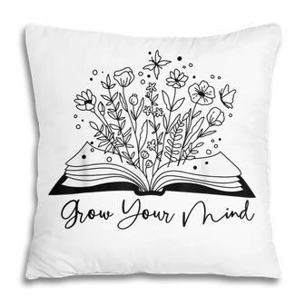 Grow Your Mind T Wildflower Book Floral Pillow - Thegiftio UK