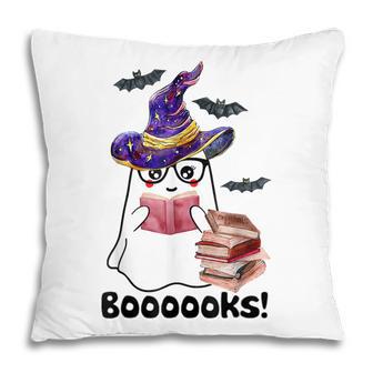 Halloween Booooks Ghost Reading Boo Read Books Library V3 Pillow - Thegiftio