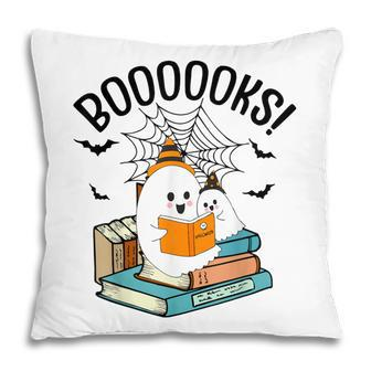 Halloween Booooks Ghost Reading Boo Read Books Library V5 Pillow - Thegiftio UK