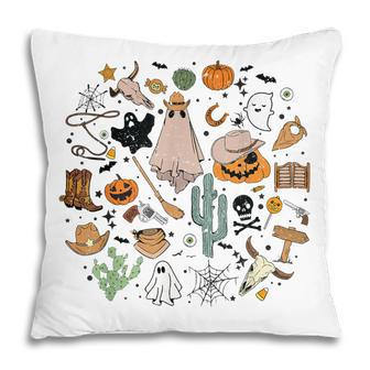 Halloween Icon Bundle Cowboy Ghost Pumpkin Cute Boo Cactus Pillow - Thegiftio UK