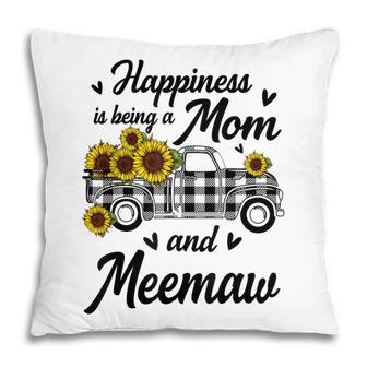 Happiness Is Being A Mom And Meemaw Sunflower Gifts Pillow - Thegiftio UK