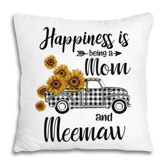 Happiness Is Being A Mom And Meemaw Sunflower Gifts Pillow - Thegiftio UK