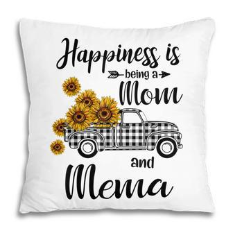 Happiness Is Being A Mom And Mema Sunflower Gifts Pillow - Thegiftio UK