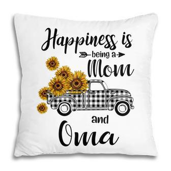 Happiness Is Being A Mom And Oma Sunflower Gifts Pillow - Thegiftio UK
