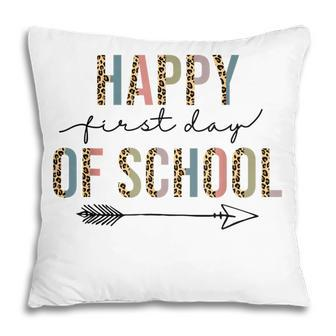 Happy First Day Of School Back To School Leopard Teachers Pillow - Thegiftio UK