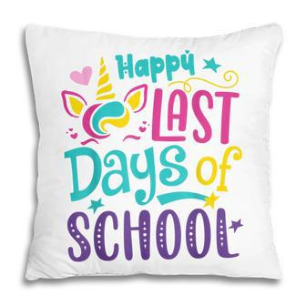 Happy Last Day Of School Unicorn Teacher Student Graduation V2 Pillow - Thegiftio UK